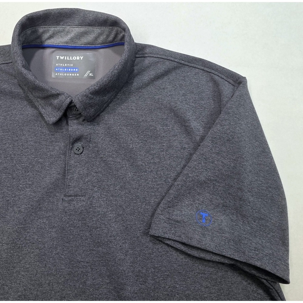 Twillory Polo Shirt Mens XL Gray Blue LIMITED USE Golf Athleisure Performance